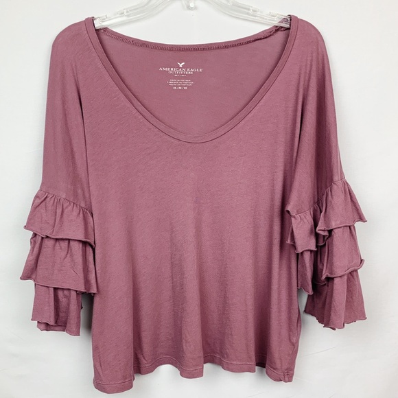 american eagle ruffle top